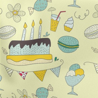 Graffiti Birthday Cake Drink I Lightweight Cotton Poplin