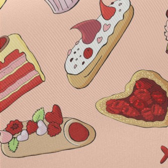 Heart Cakes And Desserts Midweight Cotton Poplin