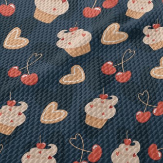 Cherry Cake Heart Cherry Birdseye Piqué