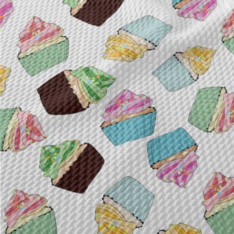 Assorted Colorful Cup Cakes Birdseye Piqué