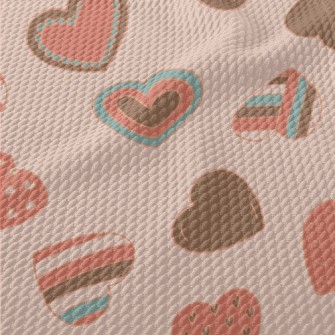 Colorful Various Shapes Of Lov Birdseye Piqué