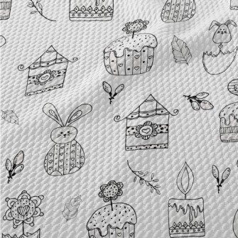 Black And White Simple House B Birdseye Piqué