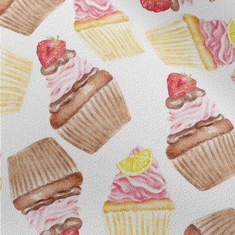 Hand Drawn Watercolor Cupcakes Chiffon