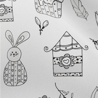 Black And White Simple House B Chiffon