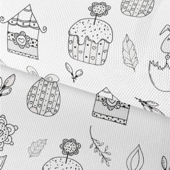 Black And White Simple House B Waterproof Oxford