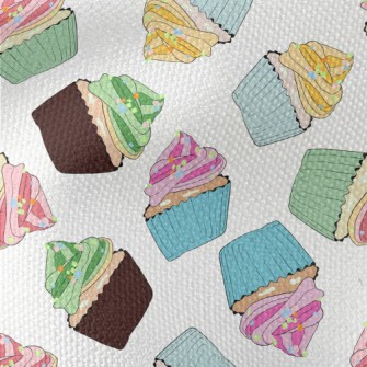 Assorted Colorful Cup Cakes Waterproof Canvas