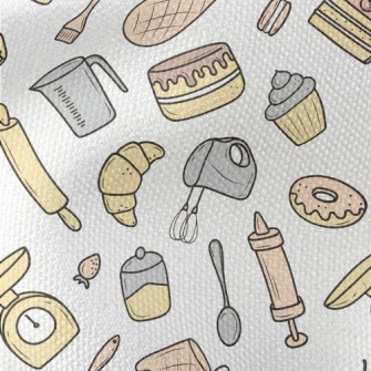 Baking Cakes And Utensils Waterproof Canvas