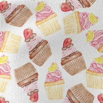 Hand Drawn Watercolor Cupcakes Waterproof Canvas