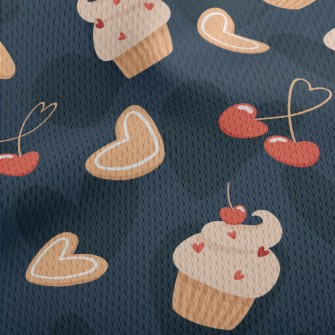 Cherry Cake Heart Cherry Athletic Mesh Flat Back