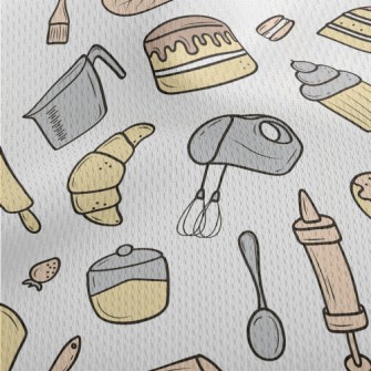 Baking Cakes And Utensils Athletic Mesh Flat Back