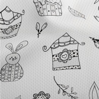 Black And White Simple House B Athletic Mesh Flat Back