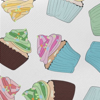 Assorted Colorful Cup Cakes Twill