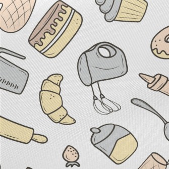 Baking Cakes And Utensils Twill