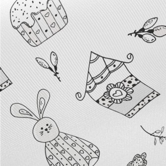 Black And White Simple House B Twill