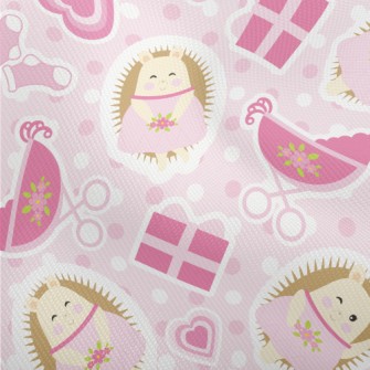 Pink Hedgehog And Baby Carriag Dobby