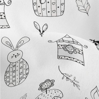 Black And White Simple House B Lightweight Performance Linen