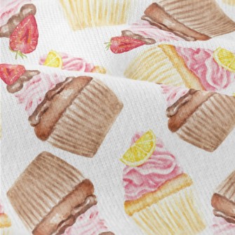 Hand Drawn Watercolor Cupcakes Modern Jersey