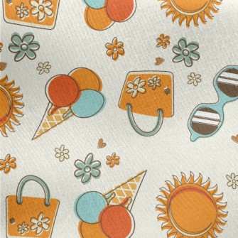 Hot Summer Pattern Jersey Backed Fleece