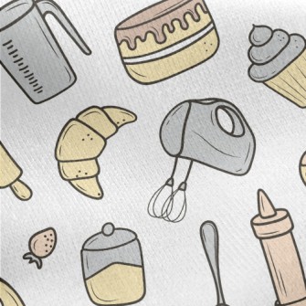 Baking Cakes And Utensils Jersey Backed Fleece