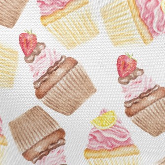 Hand Drawn Watercolor Cupcakes Pongee