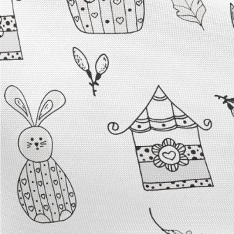 Black And White Simple House B Pongee