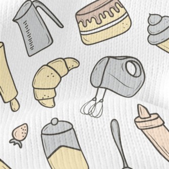 Baking Cakes And Utensils Stretch Jersey