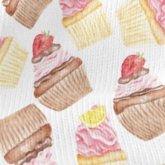 Hand Drawn Watercolor Cupcakes Stretch Jersey
