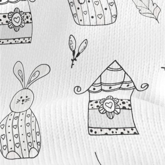 Black And White Simple House B Stretch Jersey