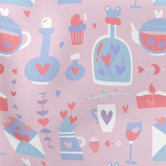 Love Valentine&#39;s Day Graph Lightweight Cotton Poplin