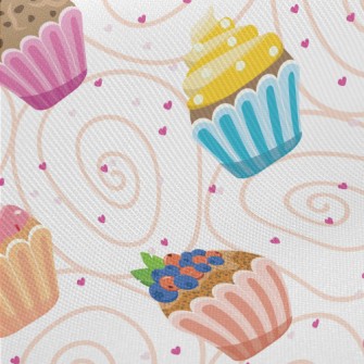 Colorful Small Cakes With Diff Midweight Cotton Poplin