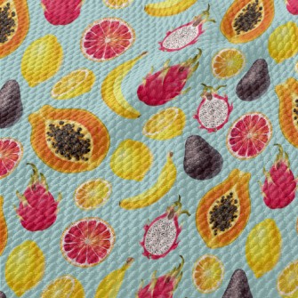 Tropical Exotic Fruits Birdseye Piqué