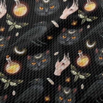 Ghost Hand Black Cat Crow Inse Birdseye Piqué