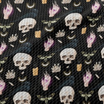 Skull Candle Crow Insect Ghost Birdseye Piqué