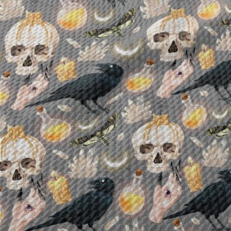 Ghost Hand Skull Crow Candle Birdseye Piqué