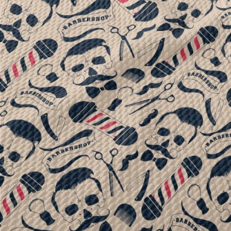 Barber Sign With Skull And Ute Birdseye Piqué