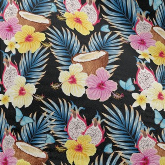 Tropical Flowers Fruit Coconut Chiffon