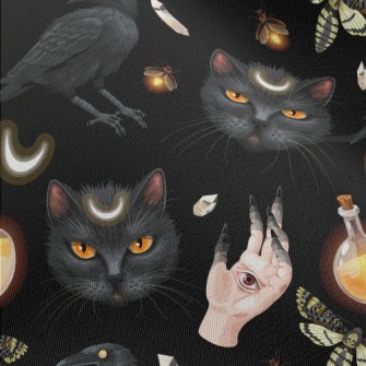 Ghost Hand Black Cat Crow Inse Chiffon