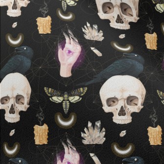 Skull Candle Crow Insect Ghost Chiffon