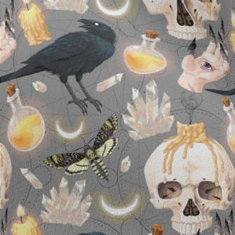 Ghost Hand Skull Crow Candle Chiffon