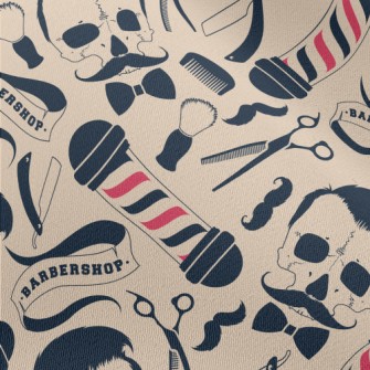 Barber Sign With Skull And Ute Chiffon