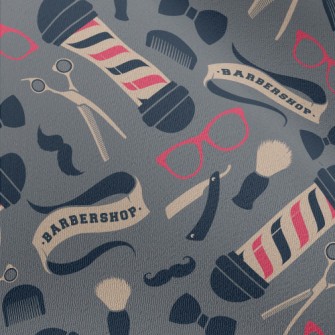 Barber Shop Sign And Utensils  Chiffon
