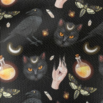 Ghost Hand Black Cat Crow Inse Waterproof Canvas