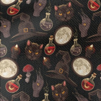 Witch Hat Black Cat Ghost Hand Waterproof Canvas