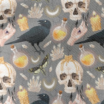 Ghost Hand Skull Crow Candle Waterproof Canvas