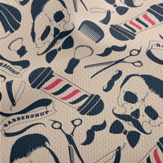 Barber Sign With Skull And Ute Athletic Mesh Flat Back