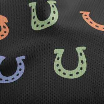 Colorful Horseshoe Pattern Athletic Mesh Flat Back