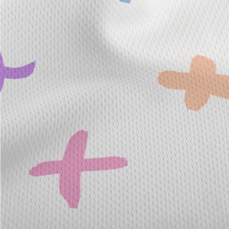 Colorful Hand Painted Cross Athletic Mesh Flat Back