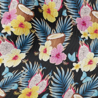 Tropical Flowers Fruit Coconut Terry