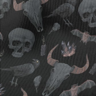 Cow Bone Skull Crow Bat Terry