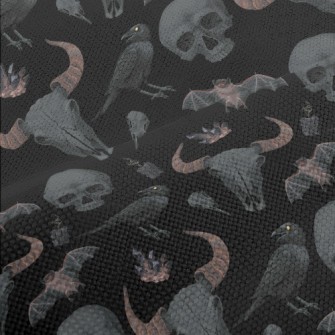 Cow Bone Skull Crow Bat Performance Linen
